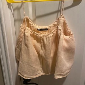 Zara peach crop top.